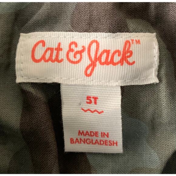 CAT & JACK LONG SLEEVE SHIRT BOYS, 5T GREY, NAVY STRIPED COLLAR, NWOT, 2 POCKETS - Picture 6 of 8